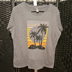 Instant Message Tropical Retro 80s Vacation Style Womens XL Womens Fit Tee